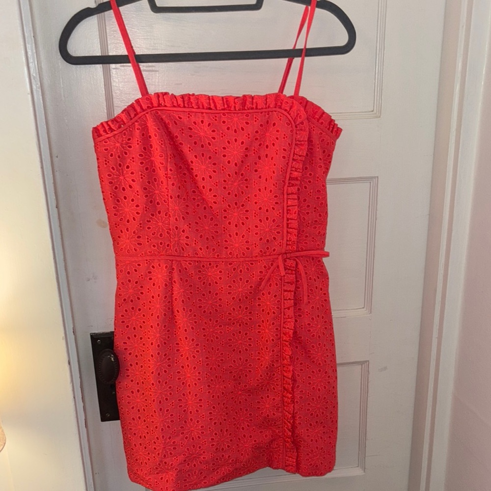 Lilly Pulitzer, Red Eyelet Mini Dress NWT